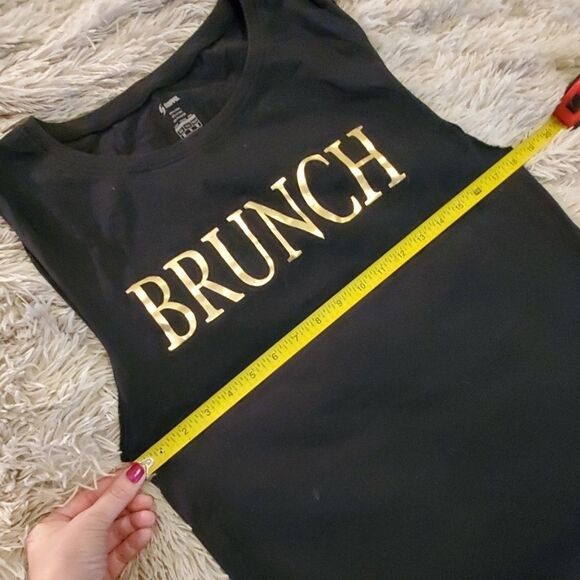 Cute black and gold Brunch tank size M - Picture 4 of 5